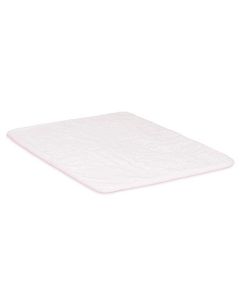 Tapis de bain | Blanc Liseré Rose Nymphe