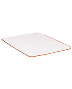 Tapis de bain | Blanc Liseré Rouge Brique
