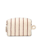 Trousse de toilette à rayures | Beige Arbois / Chocolat