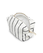 Trousse de toilette à rayures | Blanc Lutèce / Noir