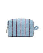 Trousse de toilette à rayures | Bleu Égée / Bordeaux