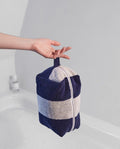 Trousse de toilette éponge | Bleu Océan / Crème