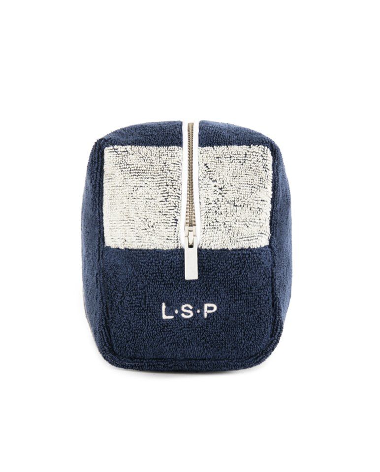 Trousse de toilette éponge | Bleu Océan / Crème