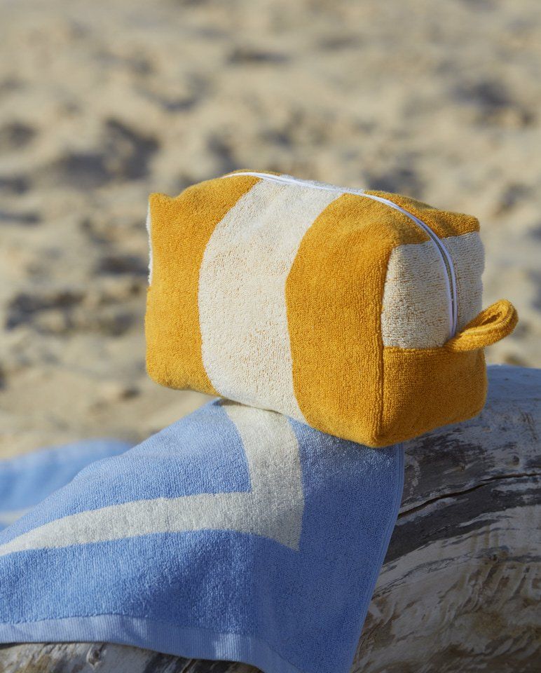 Trousse de toilette éponge | Jaune Gold / Crème