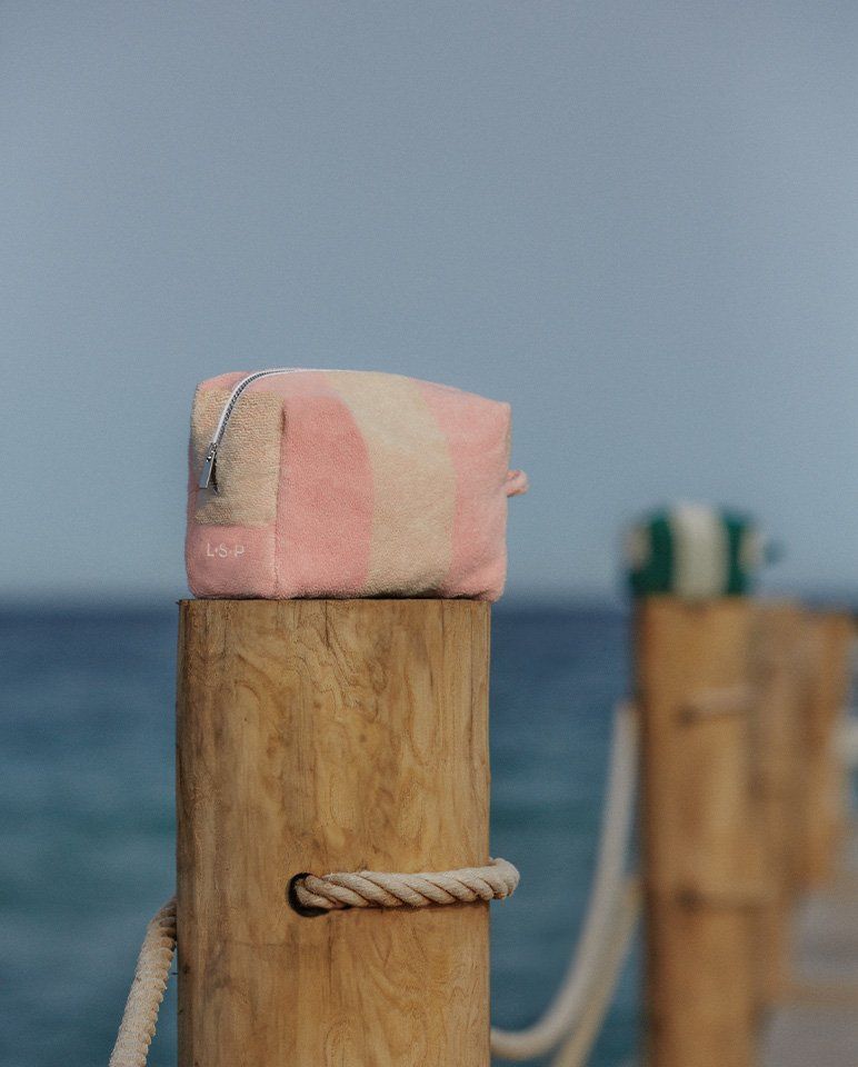 Trousse de toilette éponge | Rose Nymphe / Crème