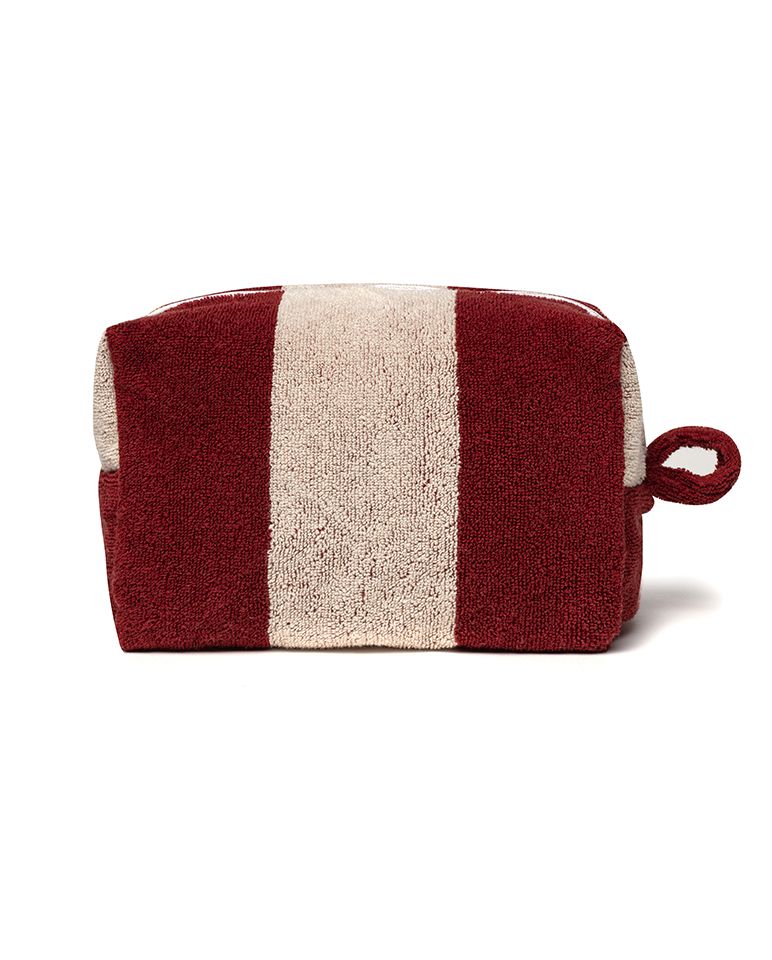 Trousse de toilette éponge | Rouge Grenat / Crème