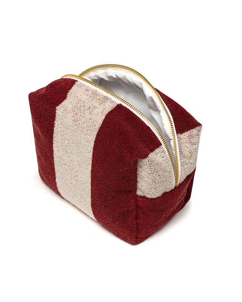 Trousse de toilette éponge | Rouge Grenat / Crème