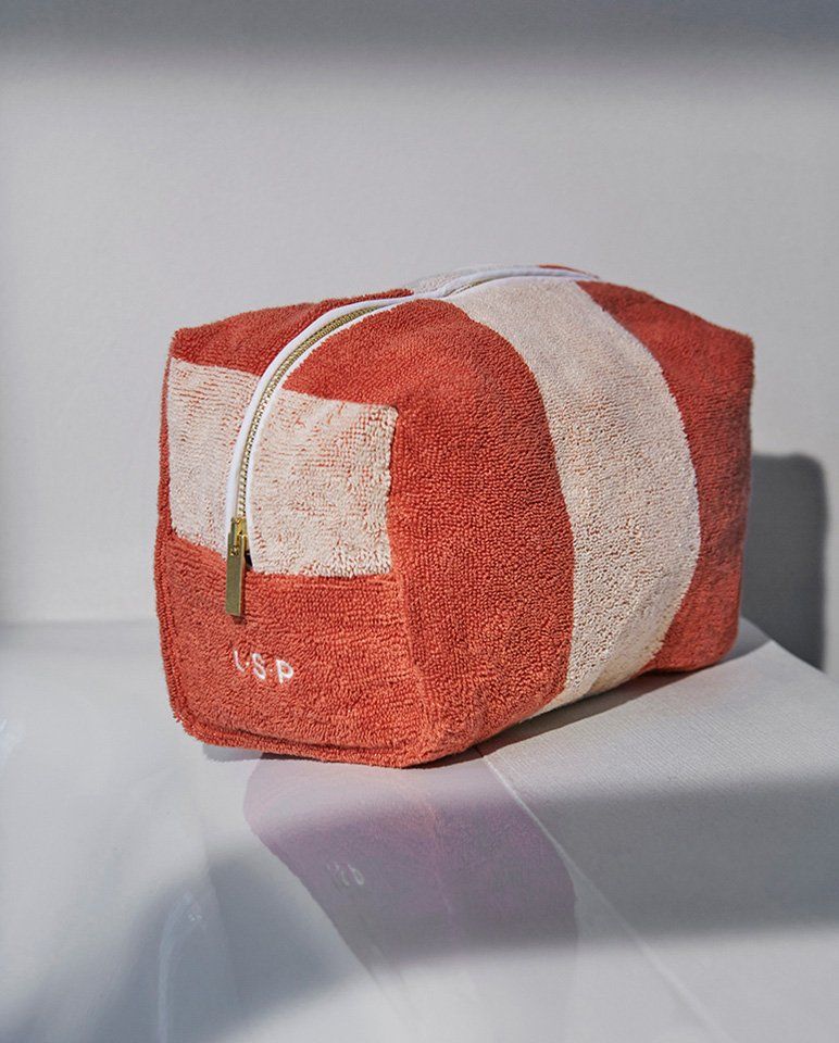 Sponge toiletry bag | Rust / Cream