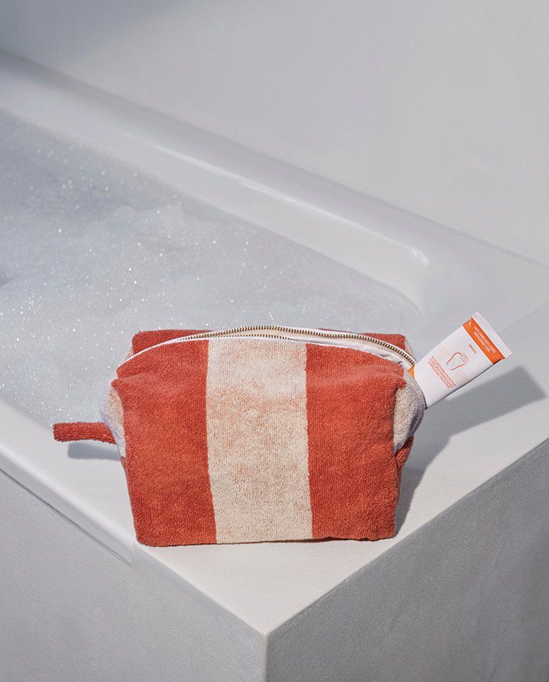 Trousse de toilette éponge | Rouille / Crème