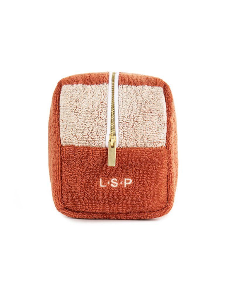Trousse de toilette éponge | Rouille / Crème