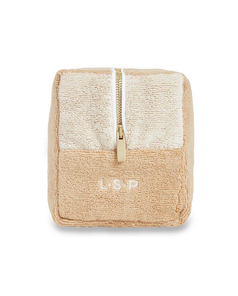 Trousse de toilette éponge | Sable / Crème