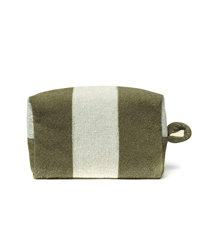 Trousse de toilette éponge | Vert Olive / Crème