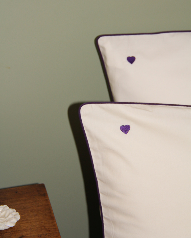 Paire de taies d'oreillers brodées La Serviette Paris